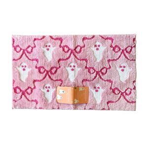 Kassatex GHOST BOWS Halloween Bath Rug 21x34 Pink & White Spooky Boo New